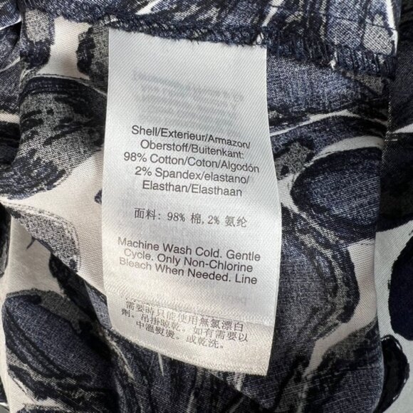 NWT DONNA KARAN SEASIDE Floral Print V neck Peplum Hem Elastic Cuffs Blouse Sz M - Picture 15 of 16